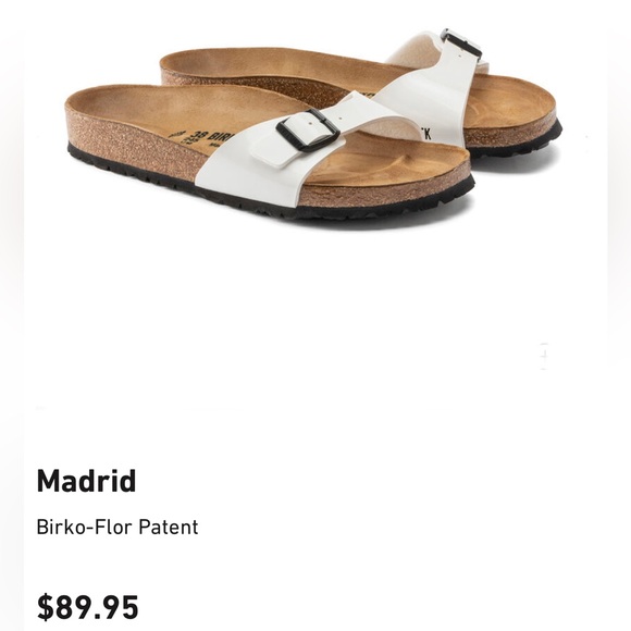 Used, Birkenstock Madrid sandals - glossy white, 37 narrow - Picture 7 of 7